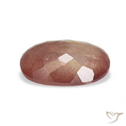 Labradorita Andesina Roja Anaranjada natural de 1.99 ct, Ovalada, Transparente