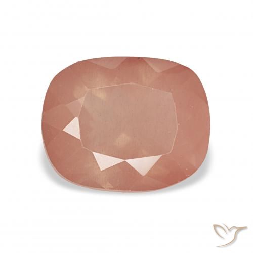 Labradorita Andesina Pinkish Peach natural de 2.99 ct, Forma Cojín, Transparente
