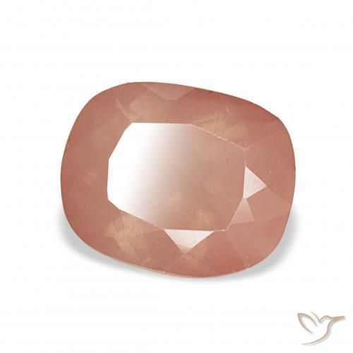 Labradorita Andesina Pinkish Peach natural de 2.99 ct, Forma Cojín, Transparente