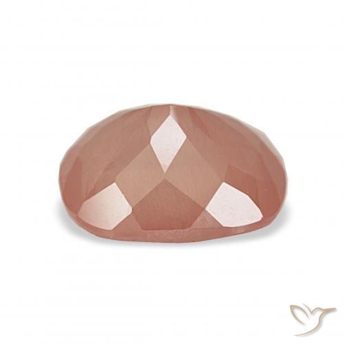 Labradorita Andesina Pinkish Peach natural de 2.99 ct, Forma Cojín, Transparente