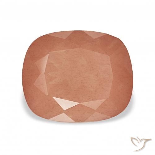 3.35ct Naranja rojizo Labradorita Andesina, Forma Cojín, Transparente
