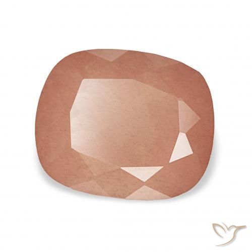 Labradorita Andesina Naranja rojizo natural de 3.35 ct, Forma Cojín, Transparente