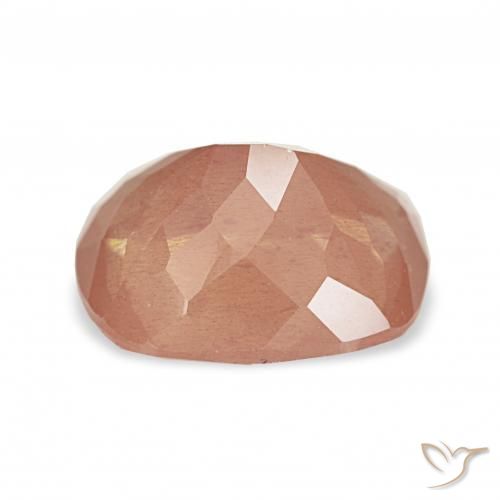 Labradorita Andesina Naranja rojizo natural de 3.35 ct, Forma Cojín, Transparente