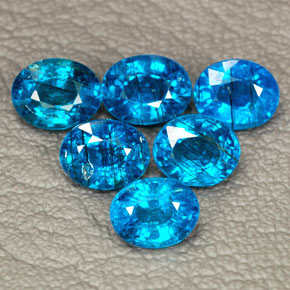 Gemas de apatita azul natural de  ct, corte óvalo, SI