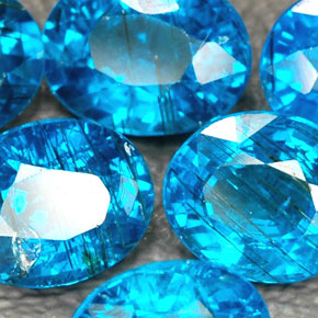 Gemas de apatita azul natural de  ct, corte óvalo, SI