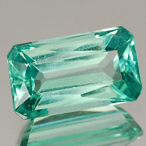 Apatita verde natural de 0,97 ct, corte esmeralda, VS