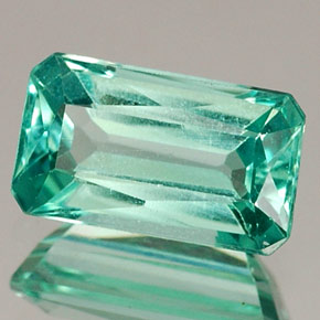 Apatita verde natural de 0,97 ct, corte esmeralda, VS