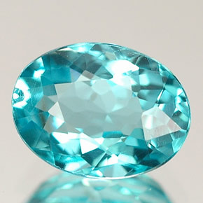 Apatita azul natural de 1,36 ct, corte óvalo, VS