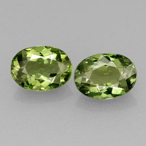Gemas de apatita verde natural de  ct, corte óvalo, VS