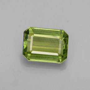 Apatita verde natural de 1,88 ct, corte esmeralda, VS