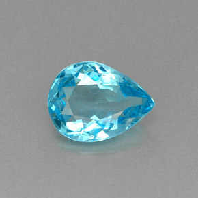 Apatita azul natural de 0,90 ct, en forma de pera, VS-SI