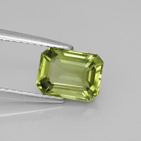 Apatita verde natural de 1,66 ct, corte esmeralda, VS
