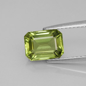 Apatita verde natural de 1,66 ct, corte esmeralda, VS