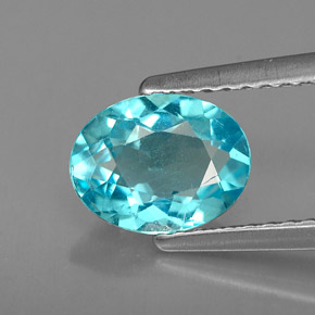 Apatita azul natural de 1,19 ct, corte óvalo, VS