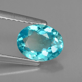 Apatita azul natural de 1,19 ct, corte óvalo, VS
