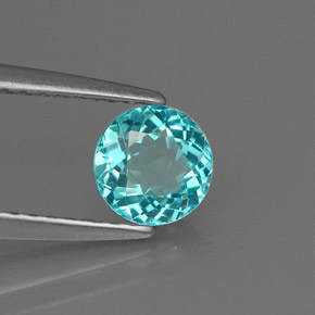 Apatita azul natural de 0,67 ct, corte redondo, VVS-VS