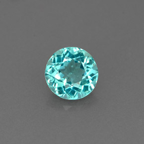 Apatita azul natural de 0,63 ct, corte redondo, VS