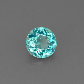 Apatita azul natural de 0,63 ct, corte redondo, VS