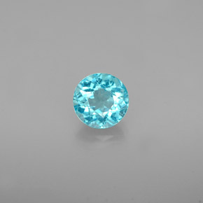 Apatita azul natural de 0,79 ct, corte redondo, VS