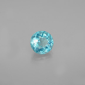 Apatita azul natural de 0,79 ct, corte redondo, VS