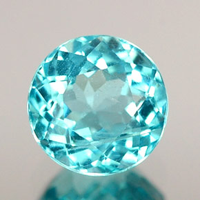Apatita azul natural de 0,74 ct, corte redondo, VS-SI