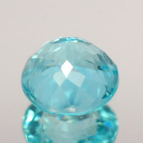 Apatita azul natural de 0,74 ct, corte redondo, VS-SI