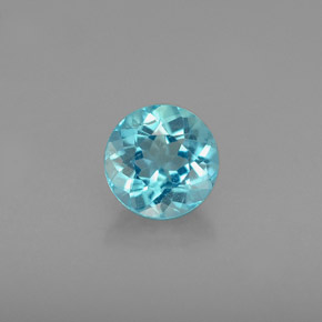 Apatita azul natural de 0,70 ct, corte redondo, VS-SI