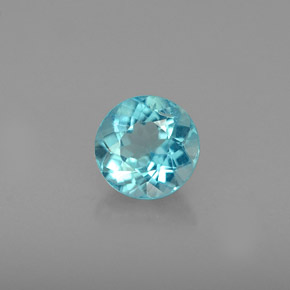Apatita azul natural de 0,70 ct, corte redondo, VS-SI