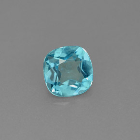 Apatita azul natural de 0,99 ct, corte cojín, VS-SI