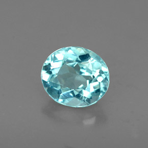 Apatita azul natural de 0,60 ct, corte óvalo, VS