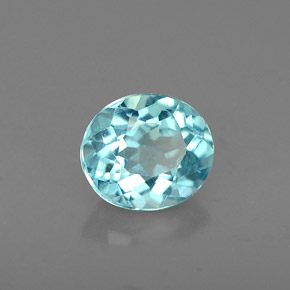 Apatita azul natural de 0,60 ct, corte óvalo, VS