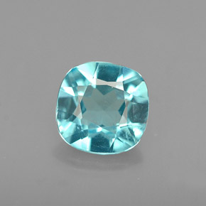 Apatita azul natural de 0,88 ct, corte cojín, VS