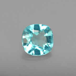 Apatita azul natural de 0,88 ct, corte cojín, VS