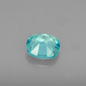 Apatita azul natural de 0,88 ct, corte cojín, VS