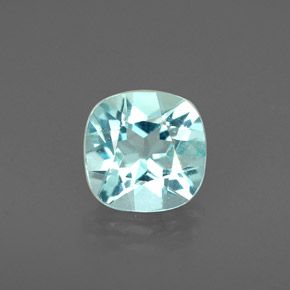 Apatita azul natural de 1,00 ct, corte cojín, VS