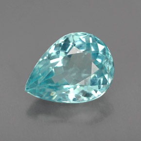 Apatita azul natural de 1,21 ct, en forma de pera, VVS-VS