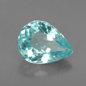 Apatita azul natural de 1,21 ct, en forma de pera, VVS-VS