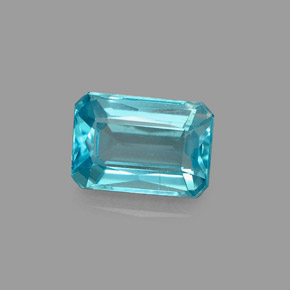 Apatita azul natural de 1,19 ct, corte esmeralda, VS
