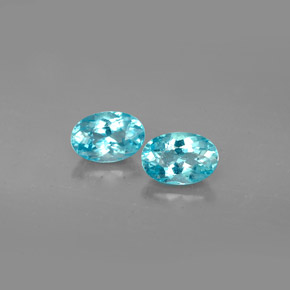 Gemas de apatita azul natural de  ct, corte óvalo, VS