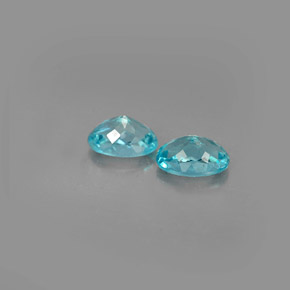 Gemas de apatita azul natural de  ct, corte óvalo, VS