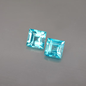 Gemas de apatita azul natural de  ct, cuadrado, VS