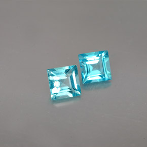 Gemas de apatita azul natural de  ct, cuadrado, VS