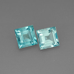 Gemas de apatita azul natural de  ct, cuadrado, VS