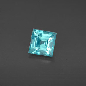 Apatita azul natural de 0,71 ct, cuadrado, VS