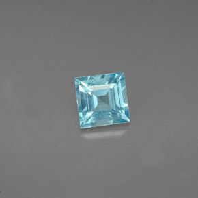 Apatita azul natural de 0,63 ct, cuadrado, VS