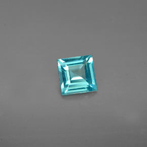 Apatita azul natural de 0,53 ct, cuadrado, VS