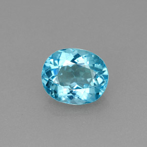 Apatita azul natural de 0,84 ct, corte óvalo, VS