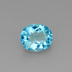 Apatita azul natural de 0,84 ct, corte óvalo, VS