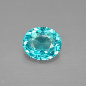 Apatita azul natural de 0,88 ct, corte óvalo, VS
