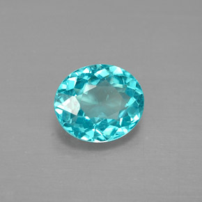 Apatita azul natural de 0,88 ct, corte óvalo, VS
